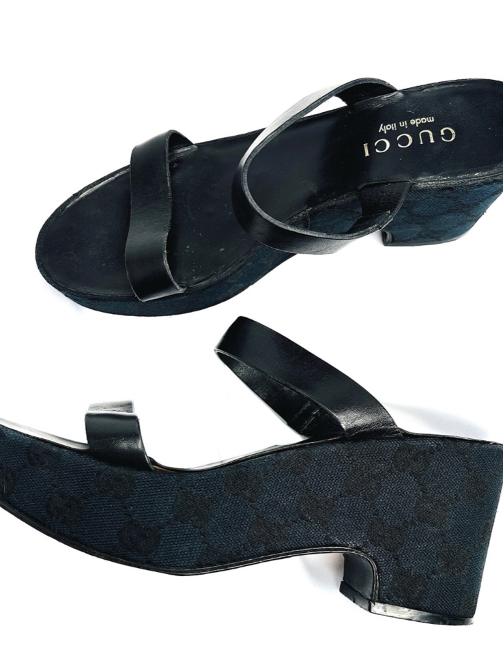GUCCI VINTAGE PLATFORM SANDALS